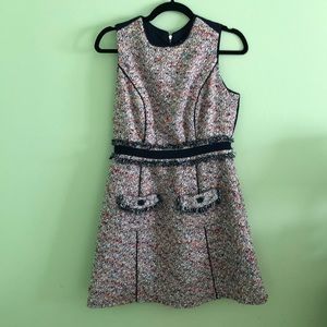 Eva Mendes Multicolor Tweed Dress